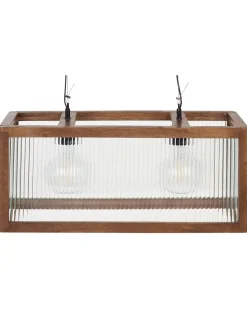 Beliani Riippuvalaisin 2 Polttimoa Mangopuu/Lasi Vaalea Puu Penna Discount