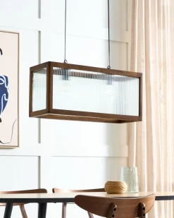 Beliani Riippuvalaisin 2 Polttimoa Mangopuu/Lasi Vaalea Puu Penna Discount