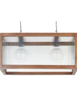 Beliani Riippuvalaisin 2 Polttimoa Mangopuu/Lasi Vaalea Puu Penna Discount