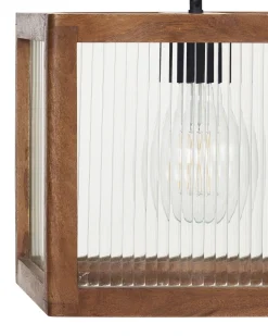 Beliani Riippuvalaisin 2 Polttimoa Mangopuu/Lasi Vaalea Puu Penna Discount