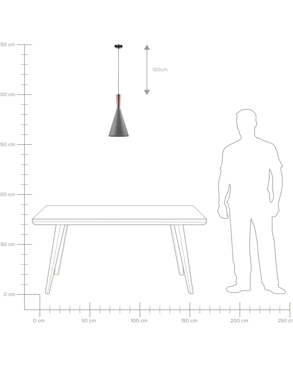 Beliani Riippuvalaisin Alumiini Harmaa/Kupari Tagus Outlet