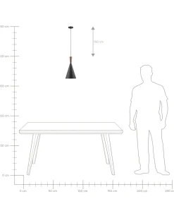 Beliani Riippuvalaisin Alumiini Musta/Kupari Tagus Online