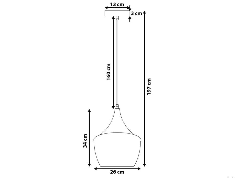 Beliani Riippuvalaisin Alumiini Valkoinen Fraser Flash Sale