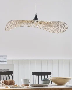 Beliani Riippuvalaisin Bambu Iso Vaalea Puu Floyd Sale