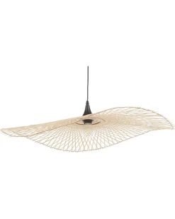 Beliani Riippuvalaisin Bambu Iso Vaalea Puu Floyd Sale