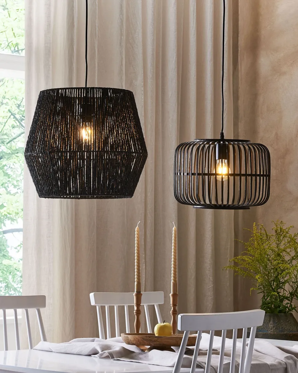 Beliani Riippuvalaisin Bambu Musta Macheke Flash Sale