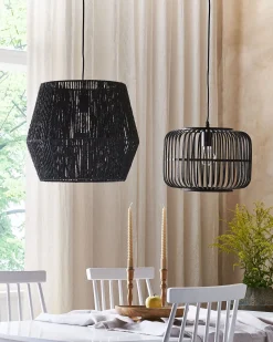 Beliani Riippuvalaisin Bambu Musta Macheke Flash Sale