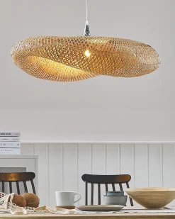 Beliani Riippuvalaisin Bambu Pieni Vaalea Puu Boyne Discount