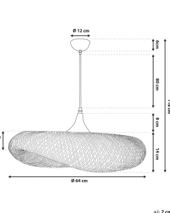 Beliani Riippuvalaisin Bambu Pieni Vaalea Puu Boyne Discount