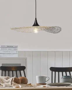 Beliani Riippuvalaisin Bambu Pieni Vaalea Puu Floyd New