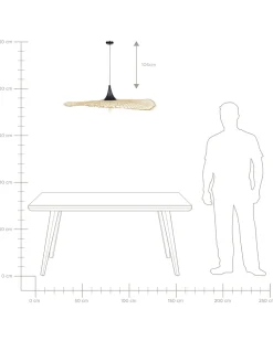 Beliani Riippuvalaisin Bambu Pieni Vaalea Puu Floyd New