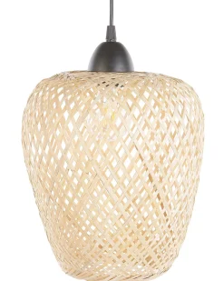 Beliani Riippuvalaisin Bambu Vaalea Puu Bomu Store