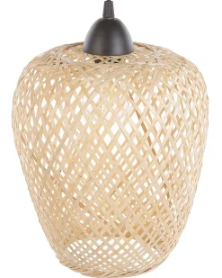 Beliani Riippuvalaisin Bambu Vaalea Puu Bomu Store