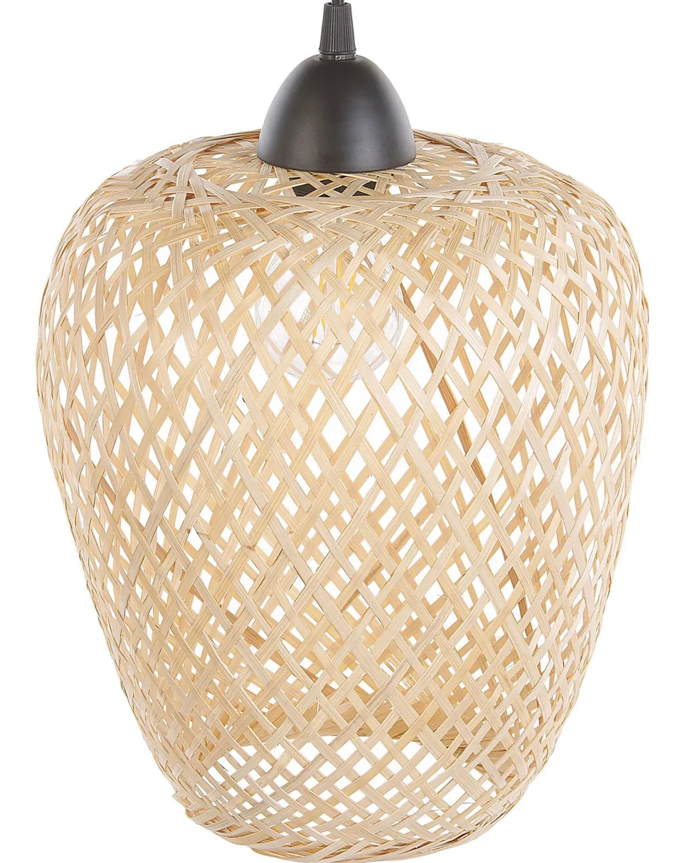 Beliani Riippuvalaisin Bambu Vaalea Puu Bomu Store