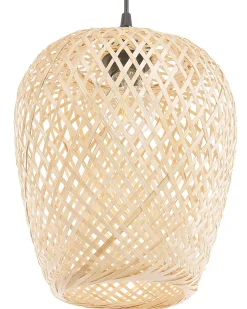 Beliani Riippuvalaisin Bambu Vaalea Puu Bomu Store