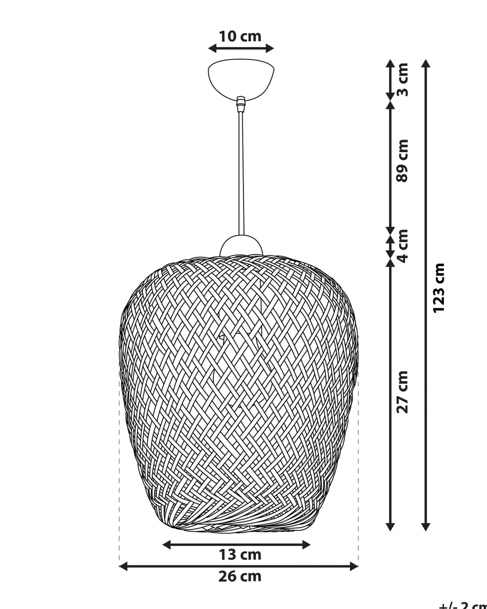 Beliani Riippuvalaisin Bambu Vaalea Puu Bomu Store