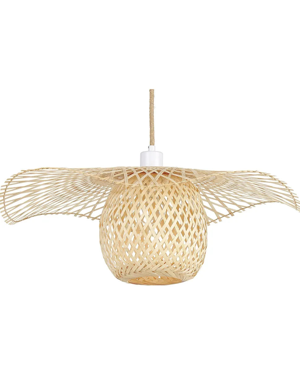 Beliani Riippuvalaisin Bambu Vaalea Puu Bonito Fashion