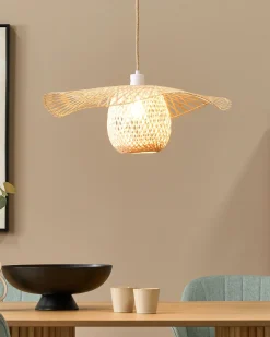 Beliani Riippuvalaisin Bambu Vaalea Puu Bonito Fashion