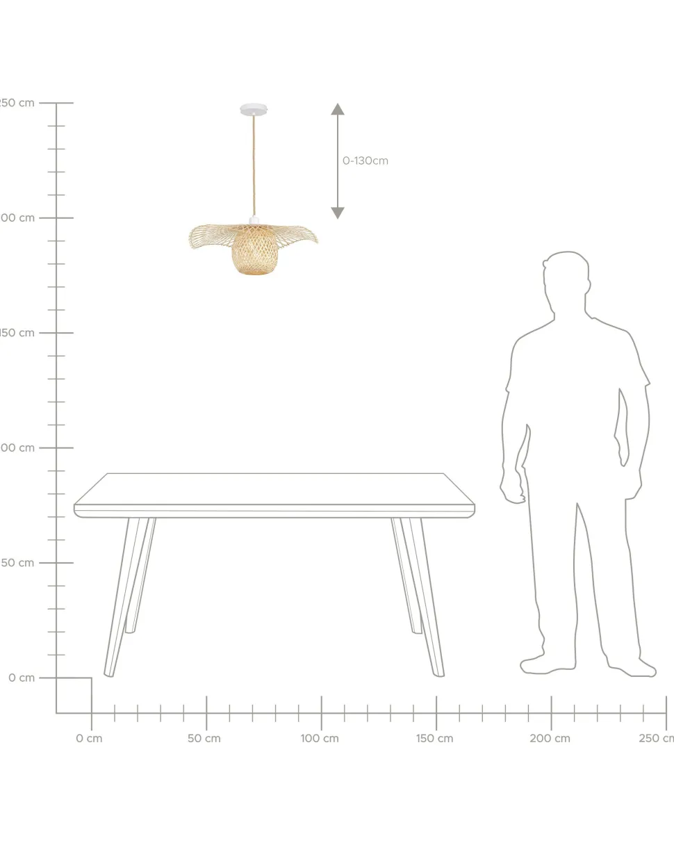 Beliani Riippuvalaisin Bambu Vaalea Puu Bonito Fashion