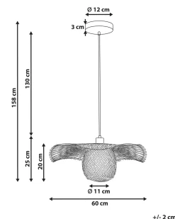 Beliani Riippuvalaisin Bambu Vaalea Puu Bonito Fashion
