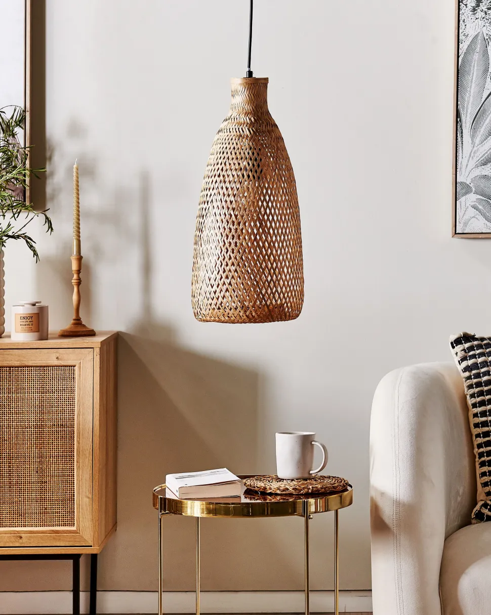 Beliani Riippuvalaisin Bambu Vaalea Puu Lwela Cheap