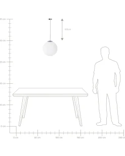 Beliani Riippuvalaisin Lasi Iso Valkoinen Barrow Fashion