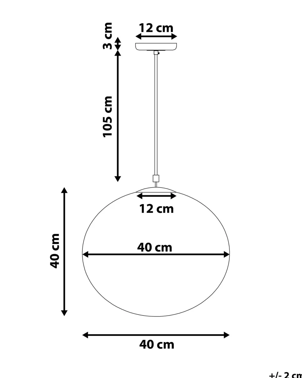 Beliani Riippuvalaisin Lasi Iso Valkoinen Barrow Fashion