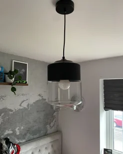 Beliani Riippuvalaisin Lasi Musta Jurua Clearance