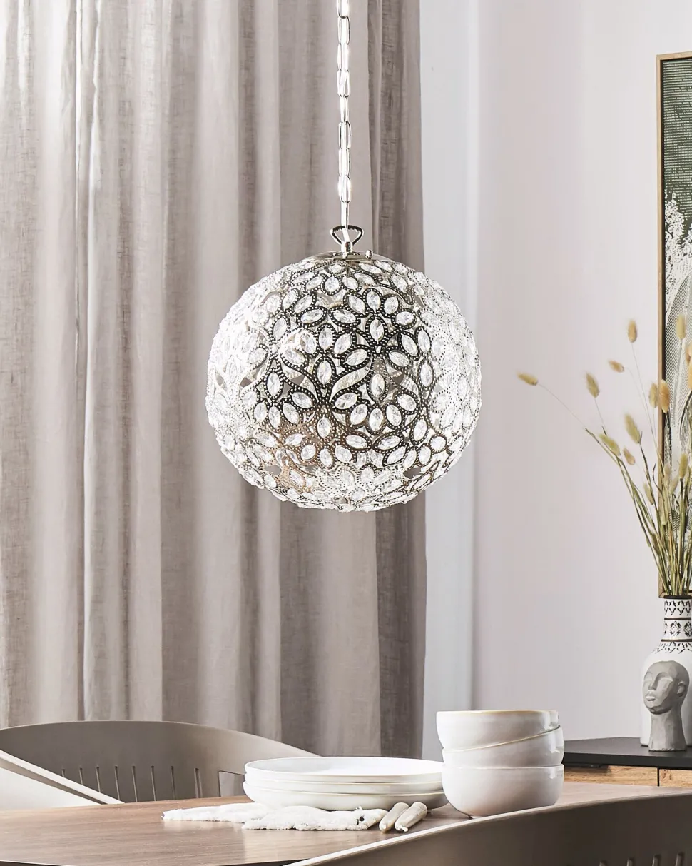 Beliani Riippuvalaisin Metalli Hopea Volta Flash Sale