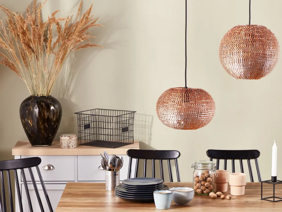 Beliani Riippuvalaisin Metalli Kupari Reine Shop