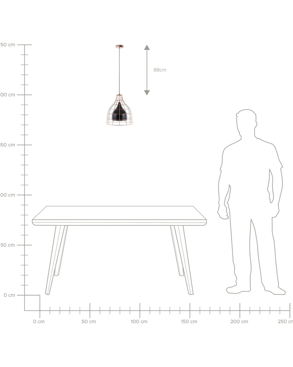 Beliani Riippuvalaisin Metalli Musta/Kupari Tresa Best