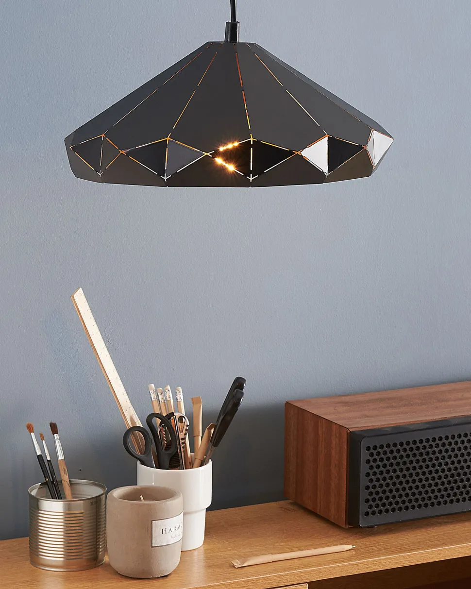 Beliani Riippuvalaisin Metalli Musta Nevola Flash Sale