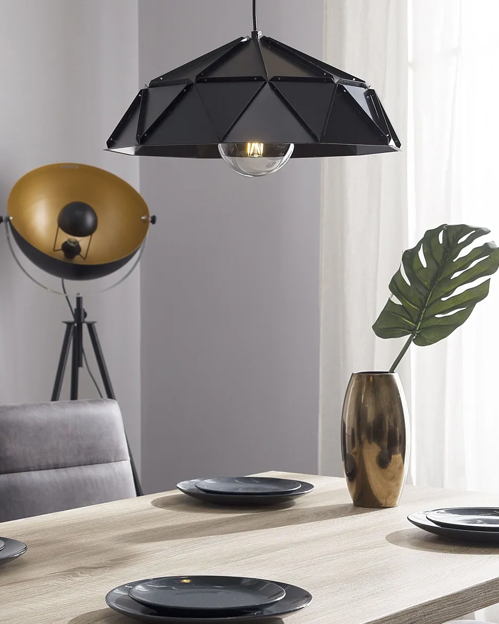 Beliani Riippuvalaisin Metalli Musta Senia Hot