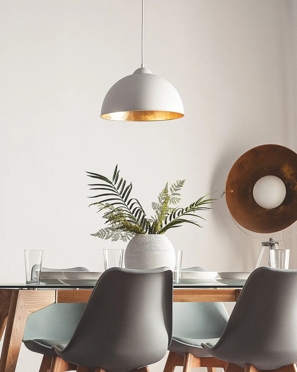 Beliani Riippuvalaisin Metalli Valkoinen Cetina Store