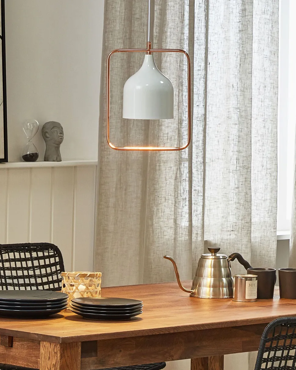 Beliani Riippuvalaisin Metalli Valkoinen Mavone Shop