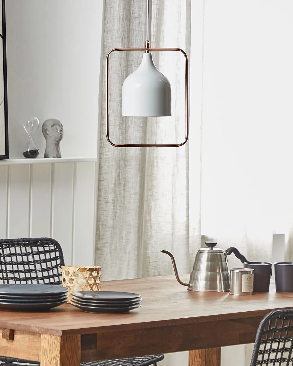 Beliani Riippuvalaisin Metalli Valkoinen Mavone Shop