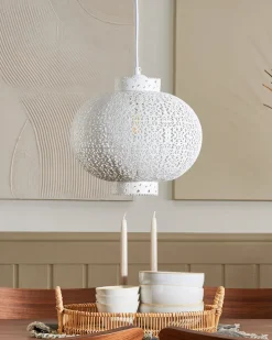 Beliani Riippuvalaisin Metalli Valkoinen Meuse Cheap