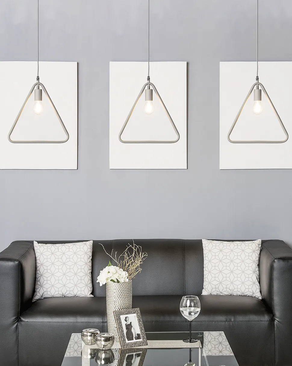 Beliani Riippuvalaisin Metalli Vaaleanharmaa 3 Kpl Juruena Outlet