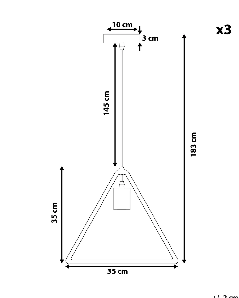 Beliani Riippuvalaisin Metalli Vaaleanharmaa 3 Kpl Juruena Outlet