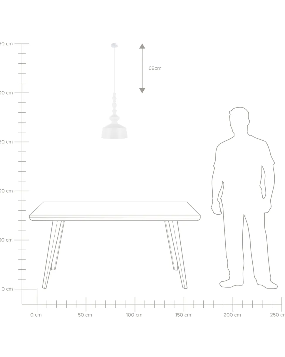 Beliani Riippuvalaisin Metalli Valkoinen Driva Shop