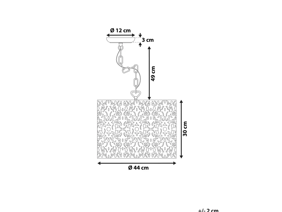 Beliani Riippuvalaisin Metalli Valkoinen Chelif Outlet