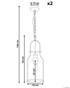 Beliani Riippuvalaisin Rauta Musta 2 Kpl Bashilo Clearance