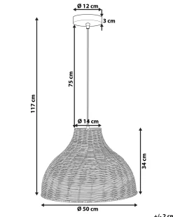 Beliani Riippuvalaisin Rottinki Luonnonvari Millian Store