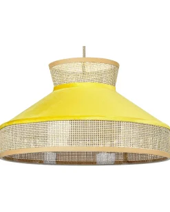 Beliani Riippuvalaisin Rottinki Sinapinkeltainen/Luonnonvari Batali Best