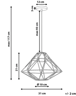Beliani Riippuvalaisin Teras Kulta Guam Store
