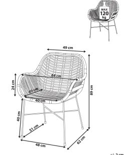 Beliani Rottinkituoli Luonnonvari Canora Best