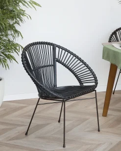 Beliani Rottinkituoli Musta Sarita New