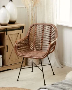 Beliani Rottinkituoli Ruskea Canora Cheap