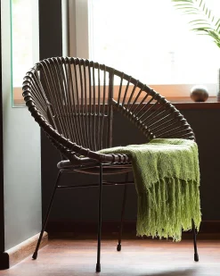 Beliani Rottinkituoli Tummanruskea Sarita Cheap