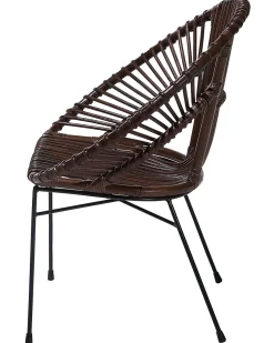 Beliani Rottinkituoli Tummanruskea Sarita Cheap